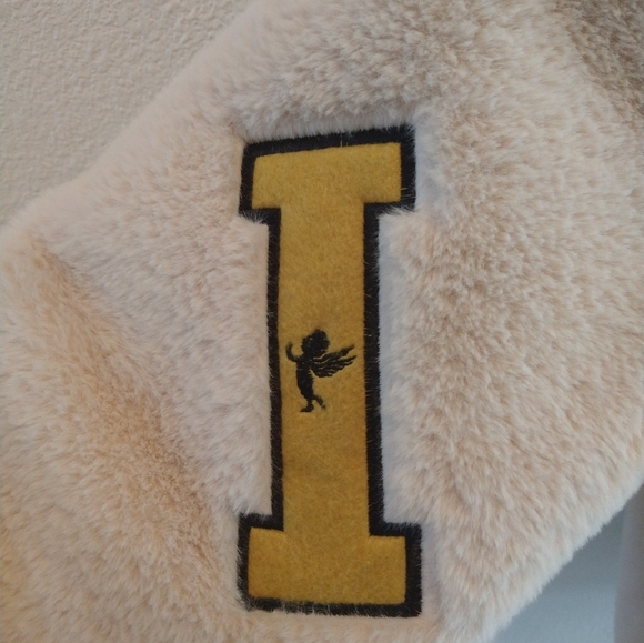 THESTYLE Designer Jacket. Embroider Patches Fur Outside Suede Inside Thick Heavy - Picture 7 of 11